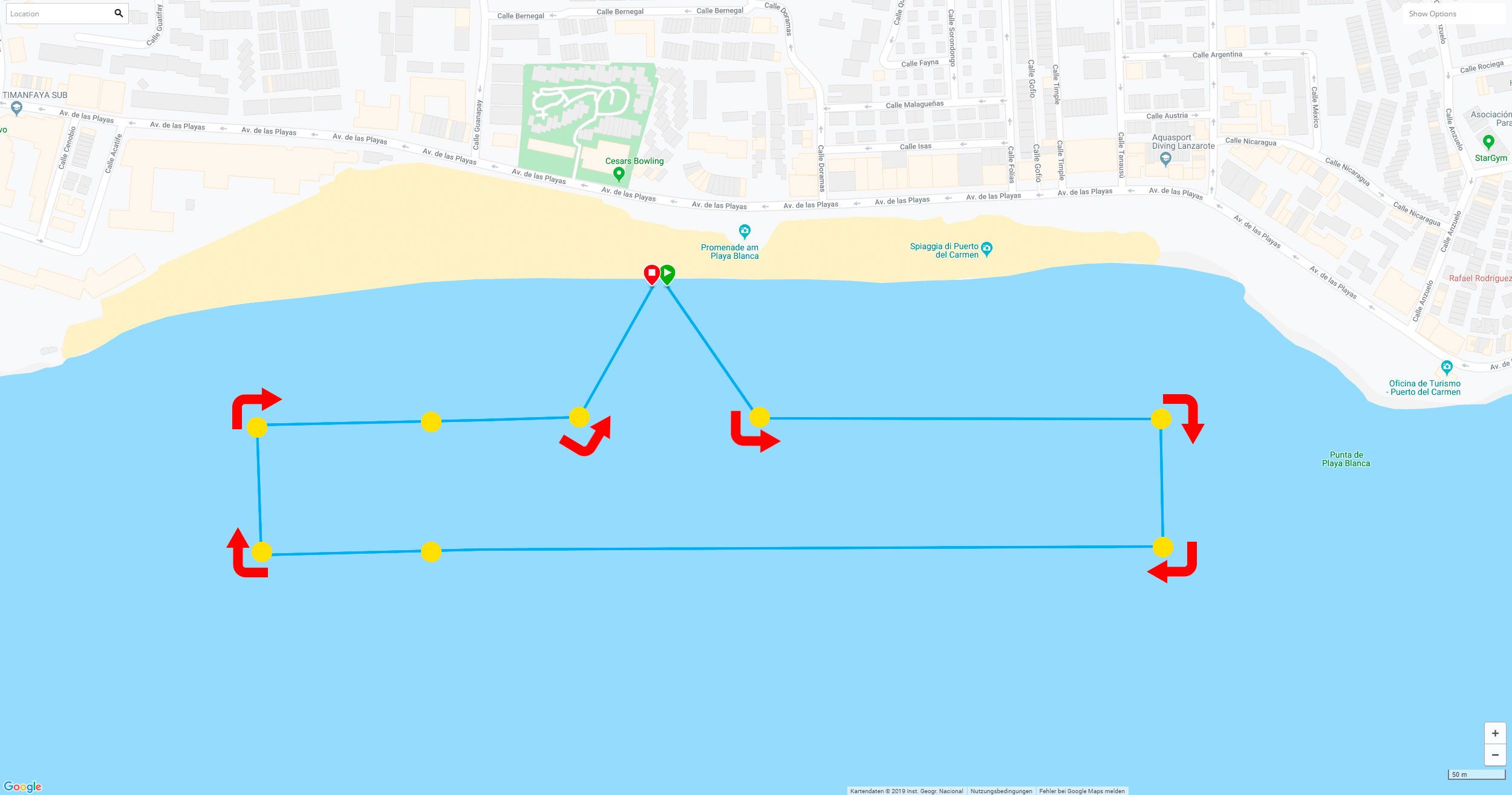 Ocean Lava Half Distance Swim Course